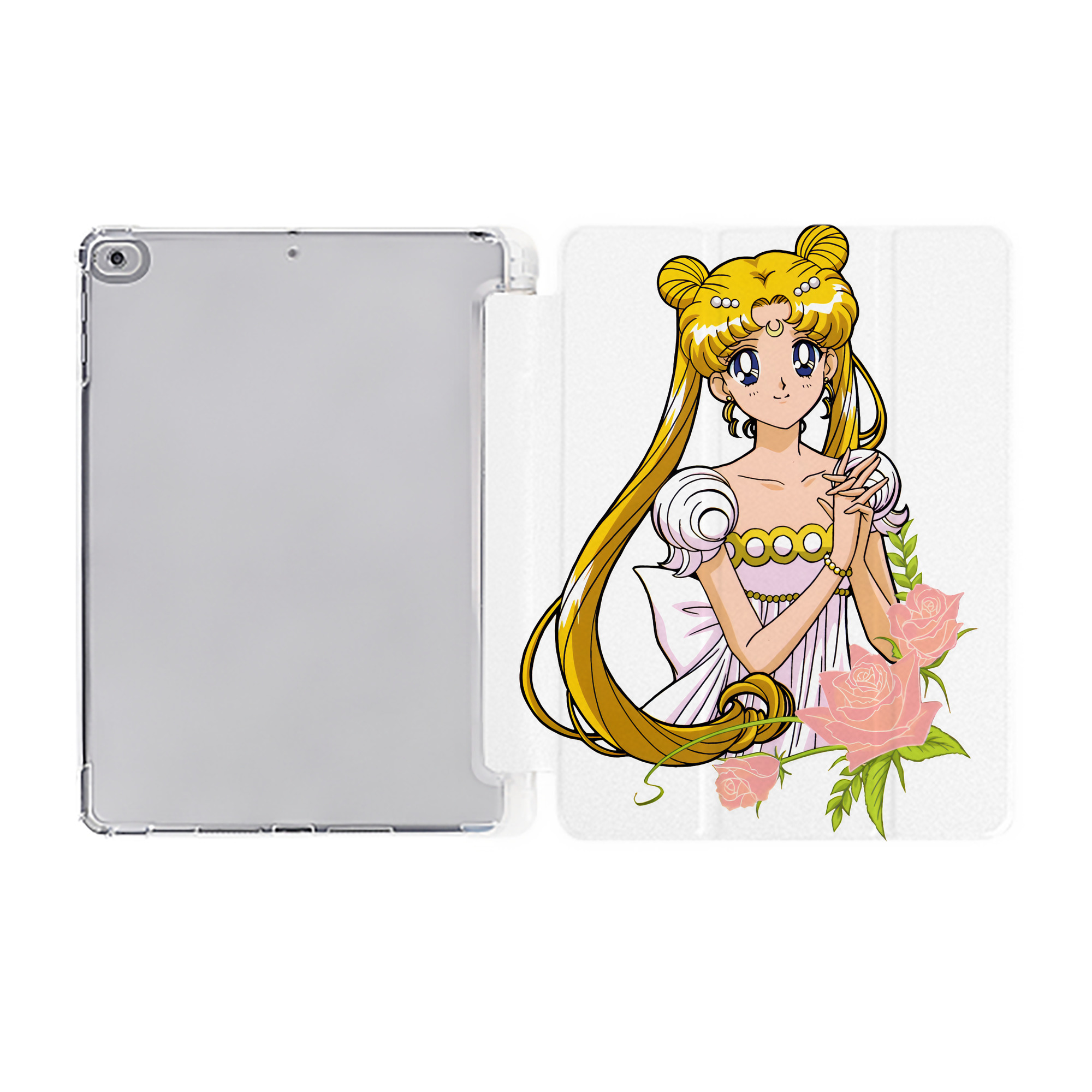 （画像用） 美少女戦士セーラームーン 愛野 美奈子 あいの みなこ Sailor Moon Aino Minako IPad ケース ペン収納付き 三つ折りスタンド PUレザー×シリコン 対応機種9.5/10.5/10.9インチ
